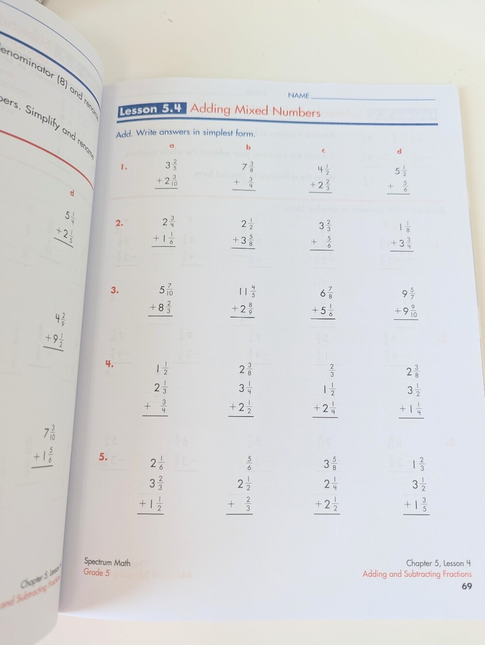 Spectrum Math 5 Workbook - Used - Picture 5 of 7